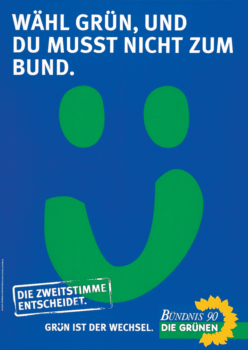 Wahlplakat für Bündnis 90 / Die Grünen, 1998