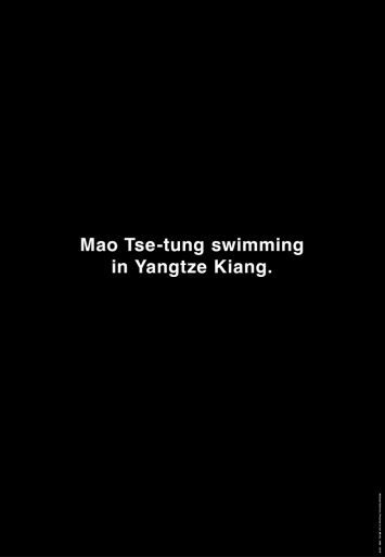Michael Schirner, Mao Tse-tung swimming in Yangtze Kiang, Vertical City Light Poster, Toronto 2013