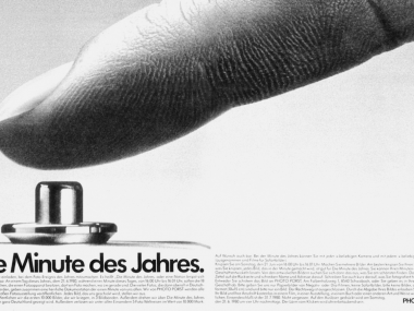 Anzeige für die Fotoaktion "Die Minute des Jahres", 1980