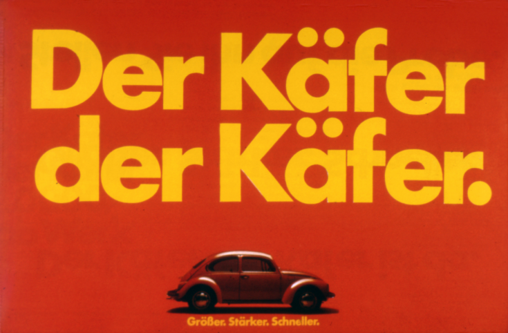 Großflächenplakat aus einer Kampagnen für die Vertriebsorganisation von Audi und VW, 1970