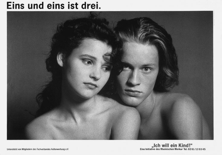 Großflächenplakat zur Aktion "Ich will ein Kind", 1989