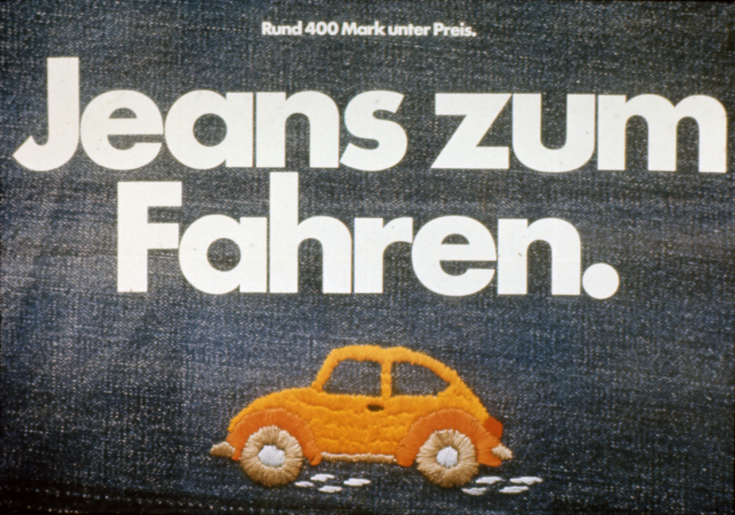 Großflächenplakat aus einer Kampagnen für die Vertriebsorganisation von Audi und VW, 1974