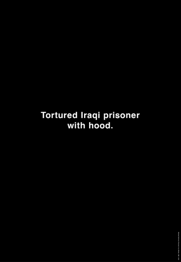Michael Schirner, Tortured Iraqi prisoner with hood, Vertical City Light Poster, Toronto 2013