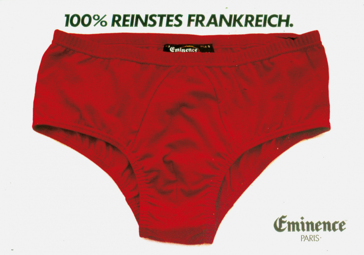 Plakat für Eminence Herrenunterwäsche, 1979