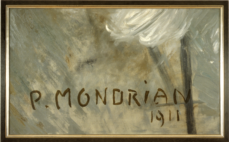 Michael Schirner, Kisuaheli neumix, ohne Titel (P. Mondrian), 1987, Öl auf Leinwand