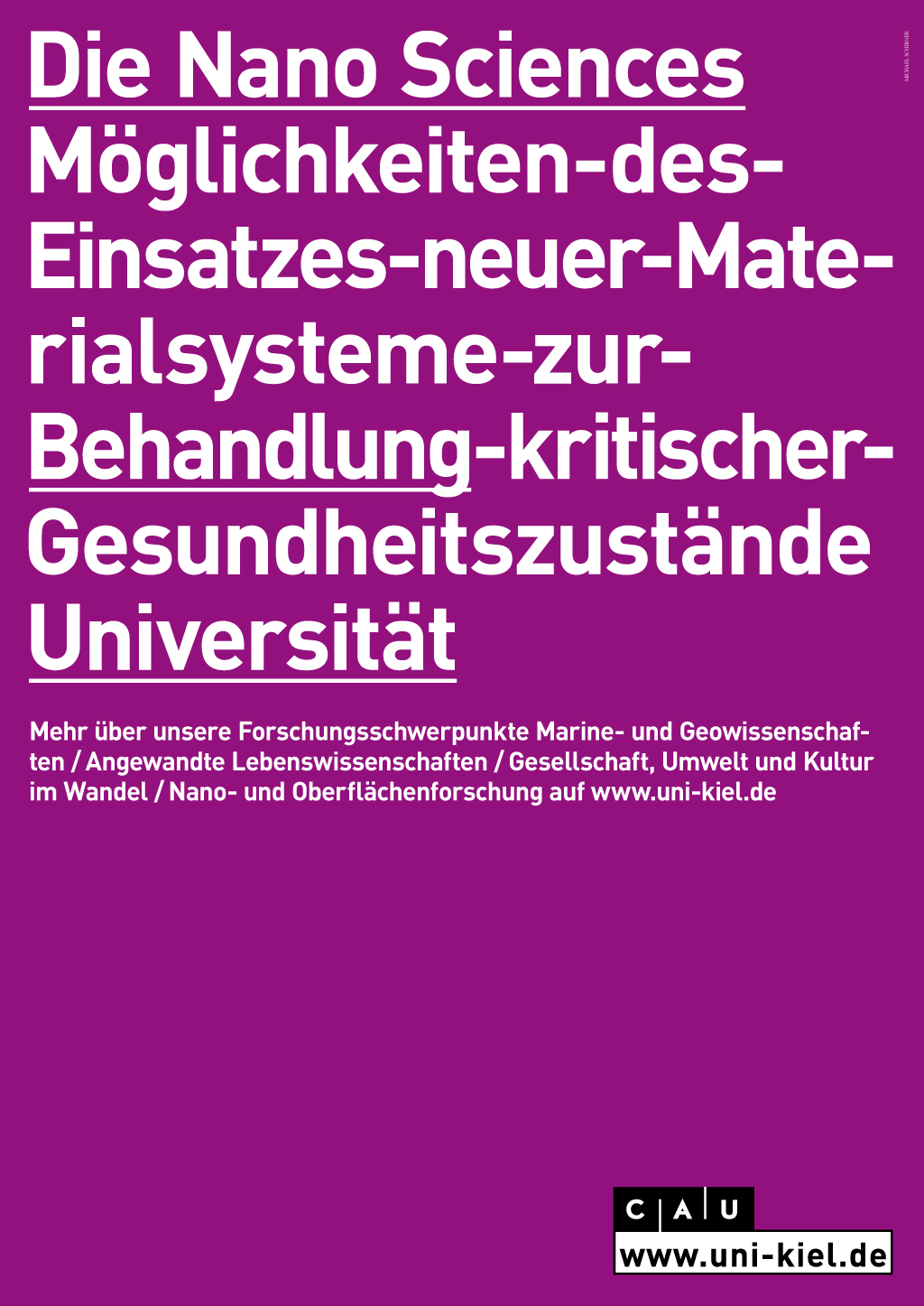 Plakat für die Uni Kiel, 2012