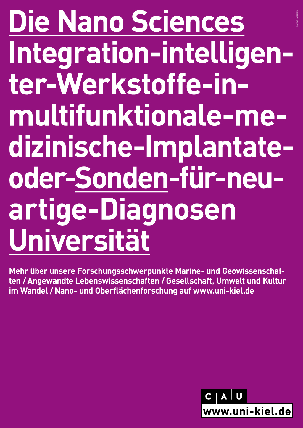 Plakat für die Uni Kiel, 2012