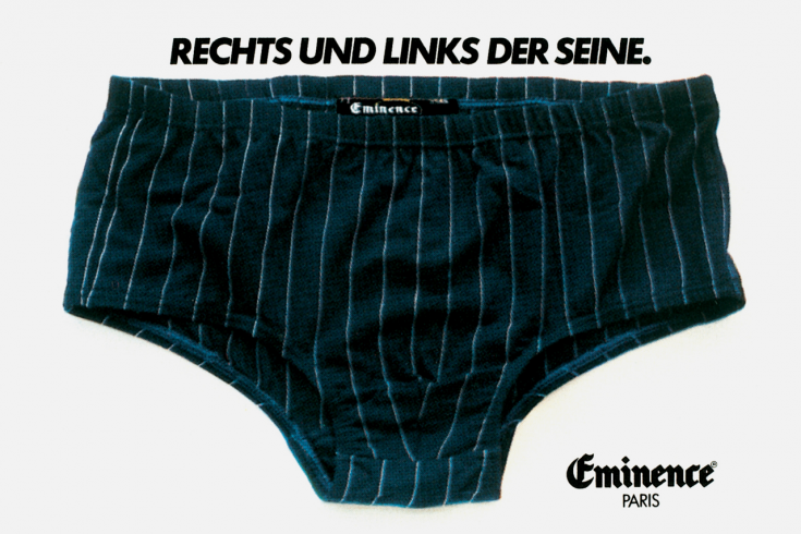 Plakat für Eminence Herrenunterwäsche, 1979