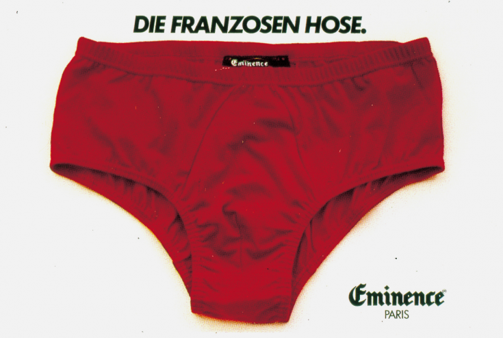 Plakat für Eminence Herrenunterwäsche, 1979